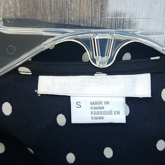 Cooperative Black and White Polka Dot Blouse Small - Picture 2 of 10
